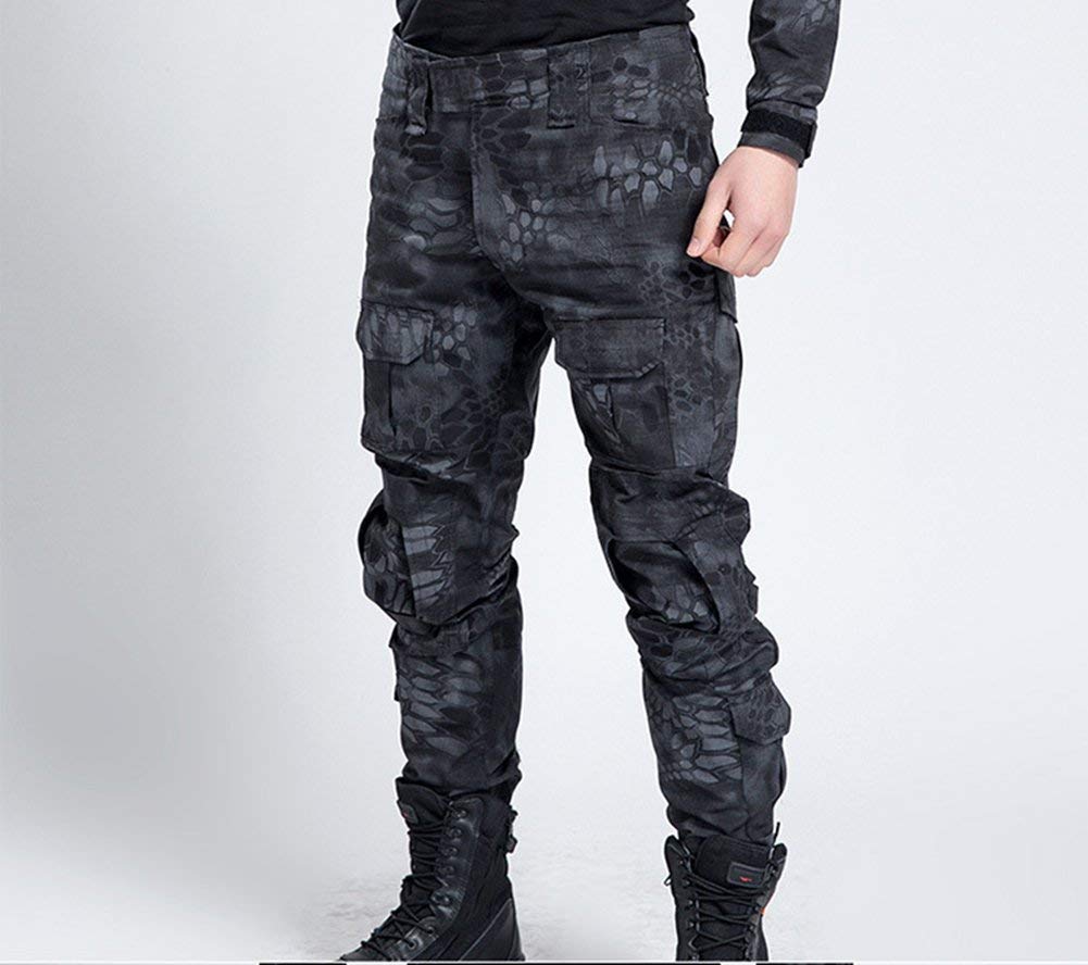Męskie spodnie wojskowe z kieszeniami, moda męska, spodnie rekreacyjne, spodnie wojskowe, spodnie dresowe, spodnie do wędrówek, spodnie do biegania, Black Boa, 38