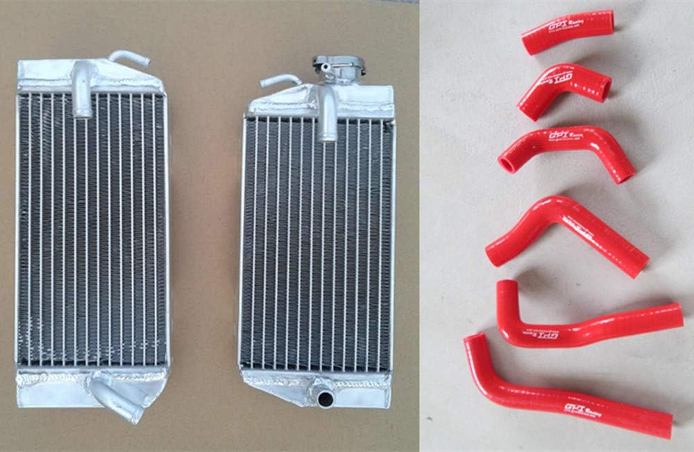 Aluminium Radiator + Hose for Honda CRF450R CRF450 CRF 450 R 2002 2003 2004 (RED)