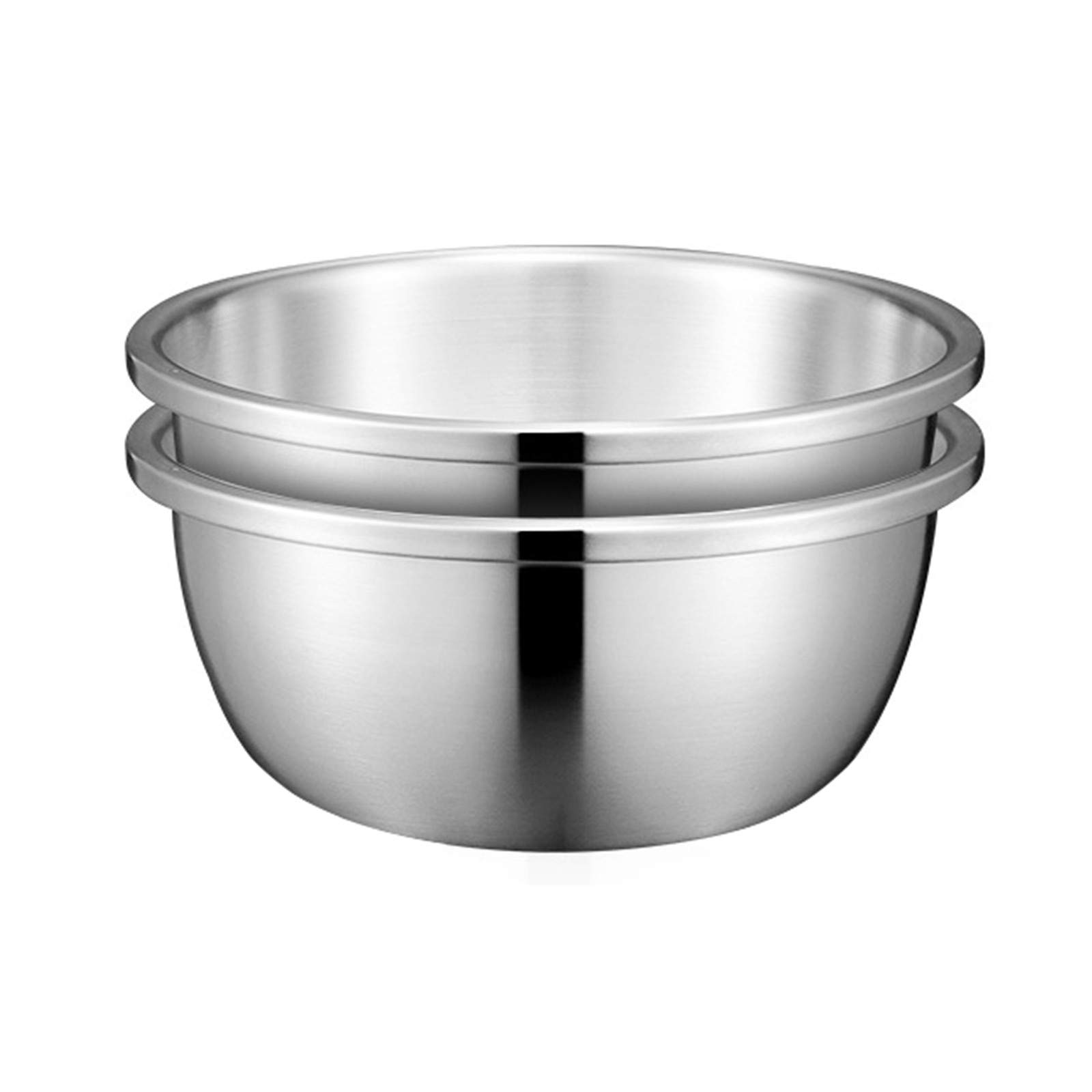 Zestaw 3 misek na sałatkę ze stali nierdzewnej - Metalowe miski kuchenne do mieszania, ubijania i przechowywania żywności (bez pokrywy) - 22 cm
