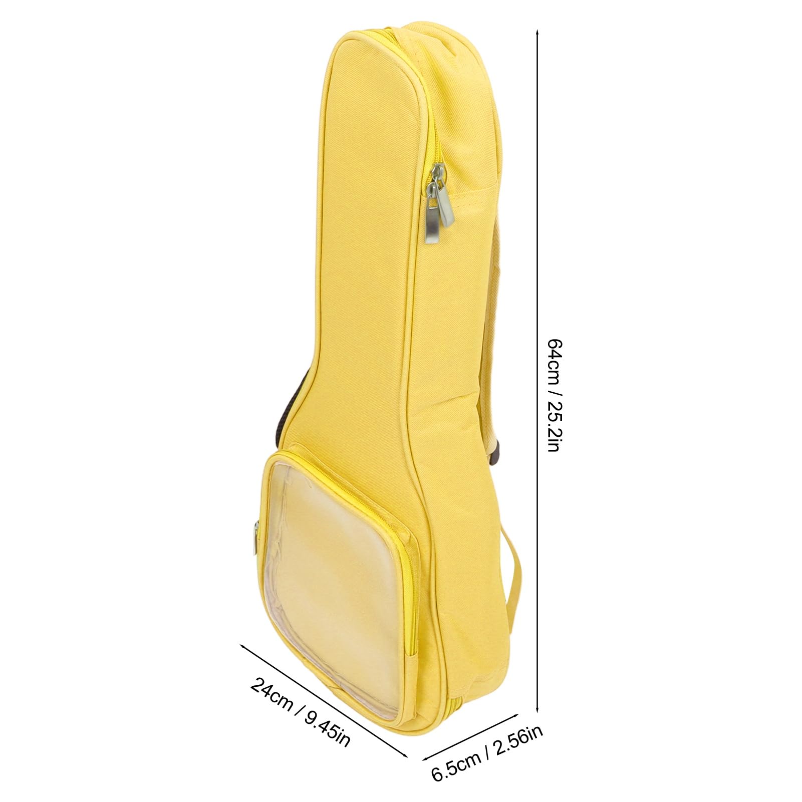 Mała torba na gitarę 58 cm – etui na ukulele z przezroczystą kieszenią boczną, plecak na instrumenty z tkaniny Oxford, opcje przenoszenia ręcznego i na ramię, wyściełana konstrukcja dla ochrony