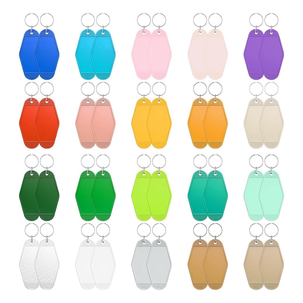 Étiquettes vintage pour trousseau de clés : lot de 60 porte-clés d'hôtel en plastique rigide