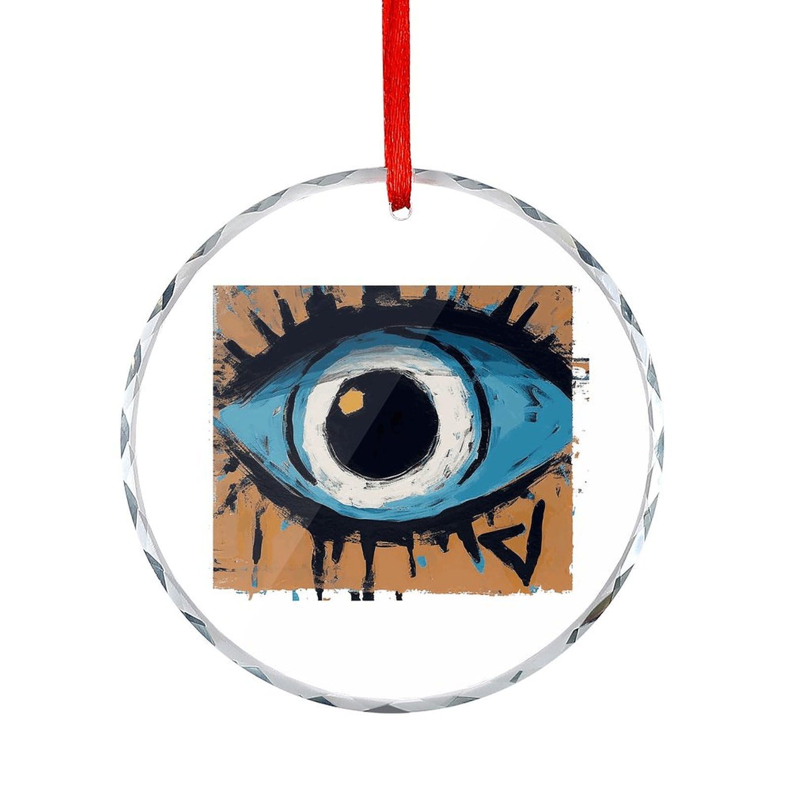 Fodpand Women's Style Evil Eye Round Glass Ornament Keepsake Gift Exchange Ideas Car Decor,Christmas Ornaments For Tree Window Garden Ornaments