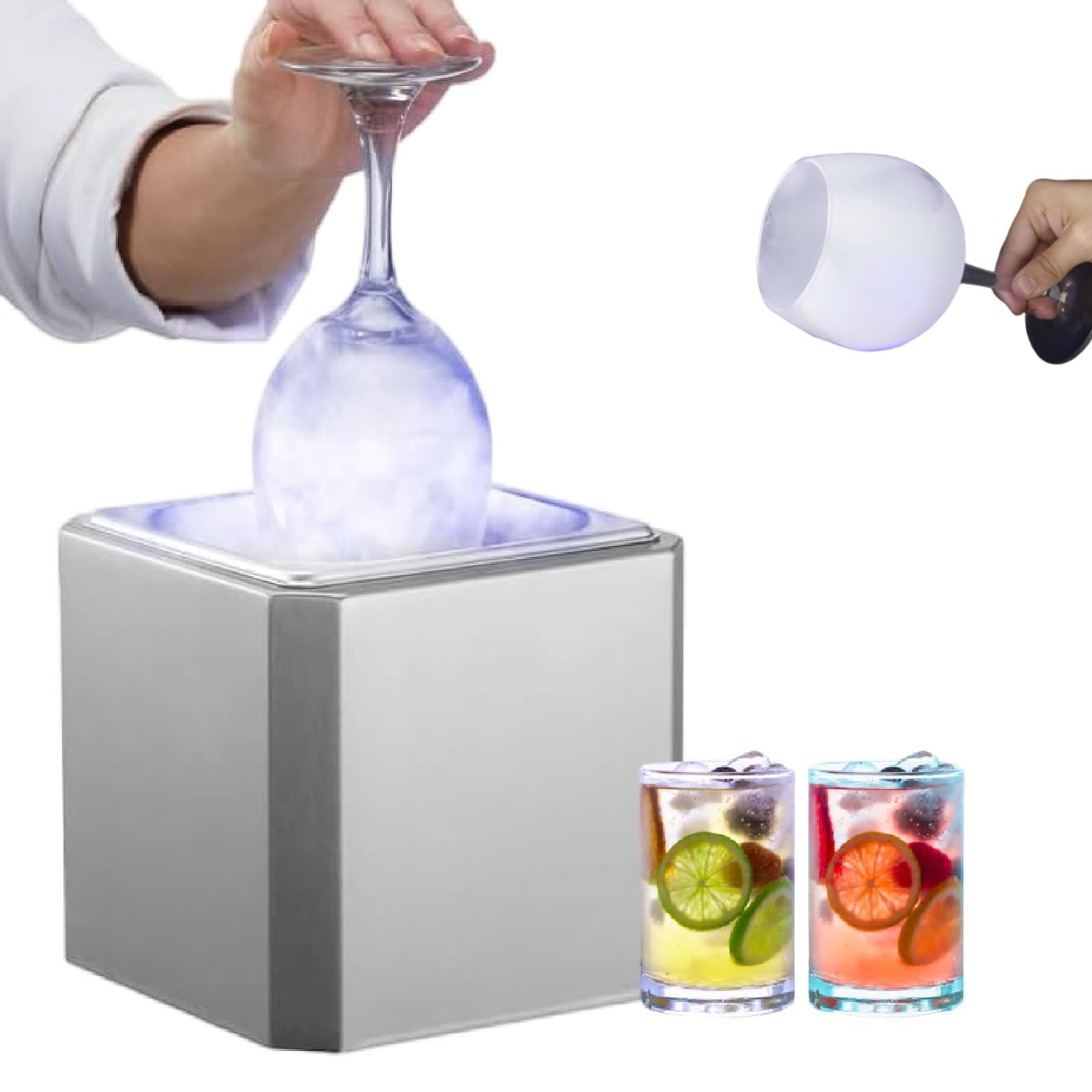 Froster elettrico in vetro per raffreddamento rapido di vino, cocktail, birra e succhi di frutta