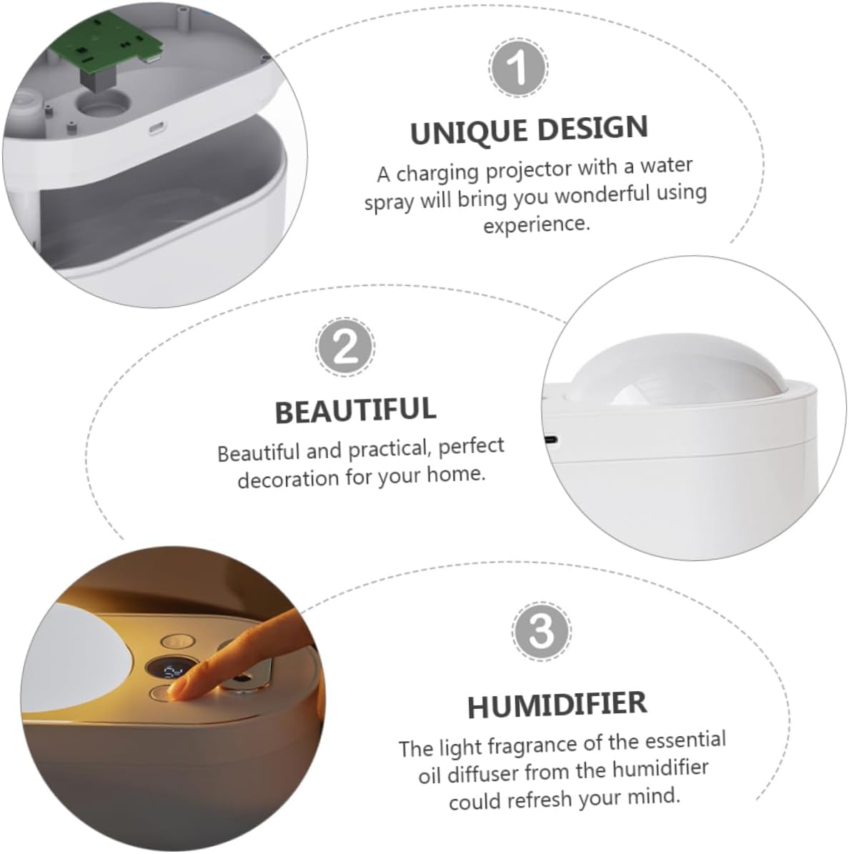 Gadpiparty 1pc USB Charging Dual Spray Projector Humidifier Capacity Household Decoration for Boys and Girls Quiet Diffuser for Festivals and Celebrations