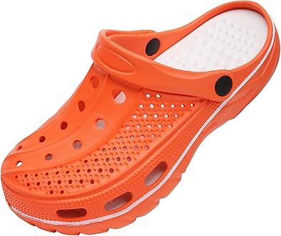 ChayChax Mens and Womens Arch Support Clogs Garden Shoes Slip-on Outdoor Beach Water Sandals with Removable Cushion Footbed