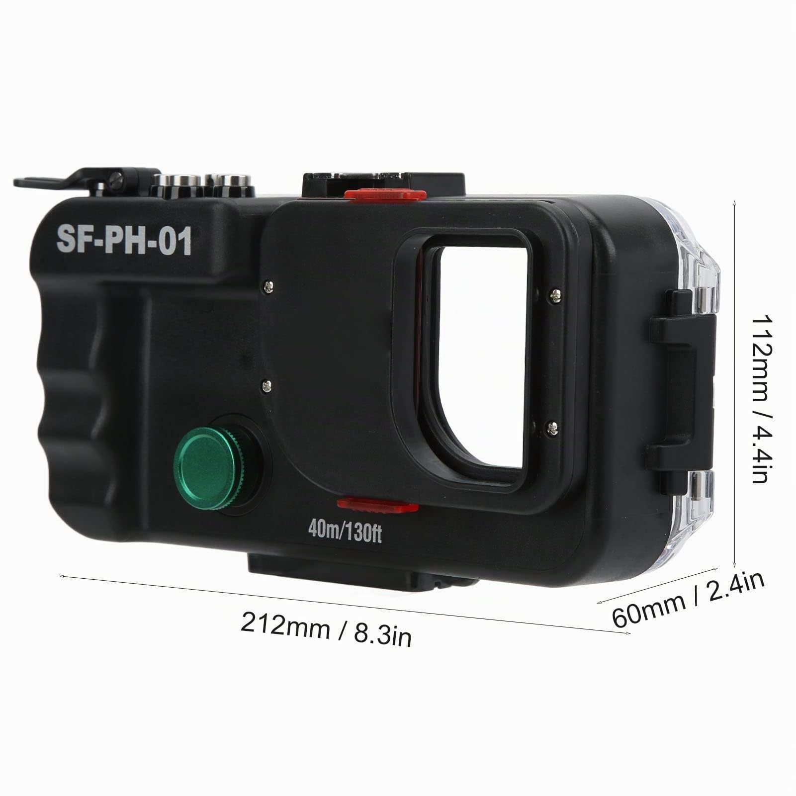 Custodia per telefono subacquea con controllo wireless, SF‑PH‑01 Custodia video per fotografia subacquea con cordino [40 M/131 Ft], custodia impermeabile per tutti gli smartphone di meno di 6,5