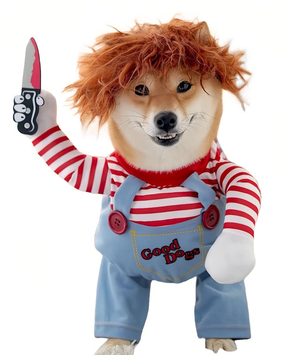 Amazon | Mewfotrey チャッキー 変装 犬 ハロウィン 犬 服