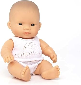 Miniland 8.25 Anatomically Correct Newborn Baby Doll, Asian Boy