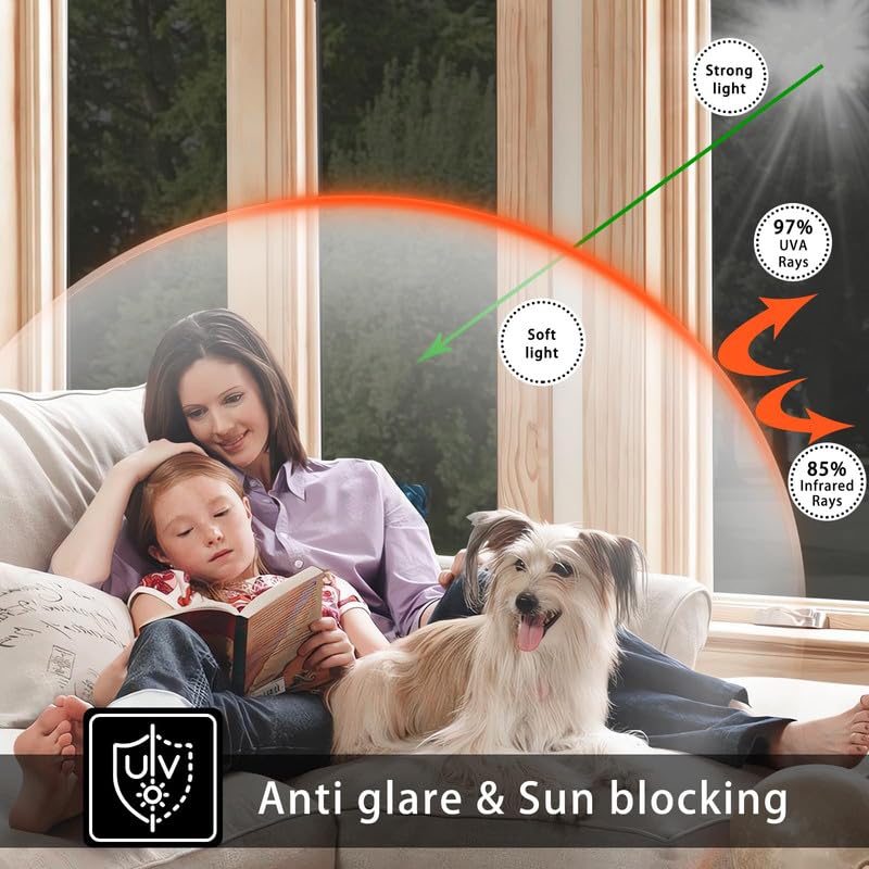 Image of Blackout Black Film for Glass Window, self Adhesive Glass Film for Privacy Glass Film for Sunlight Heat Blocking, Glass Window, Office Cabins, Home - 95% Black Glass film16 X 96 Inchs