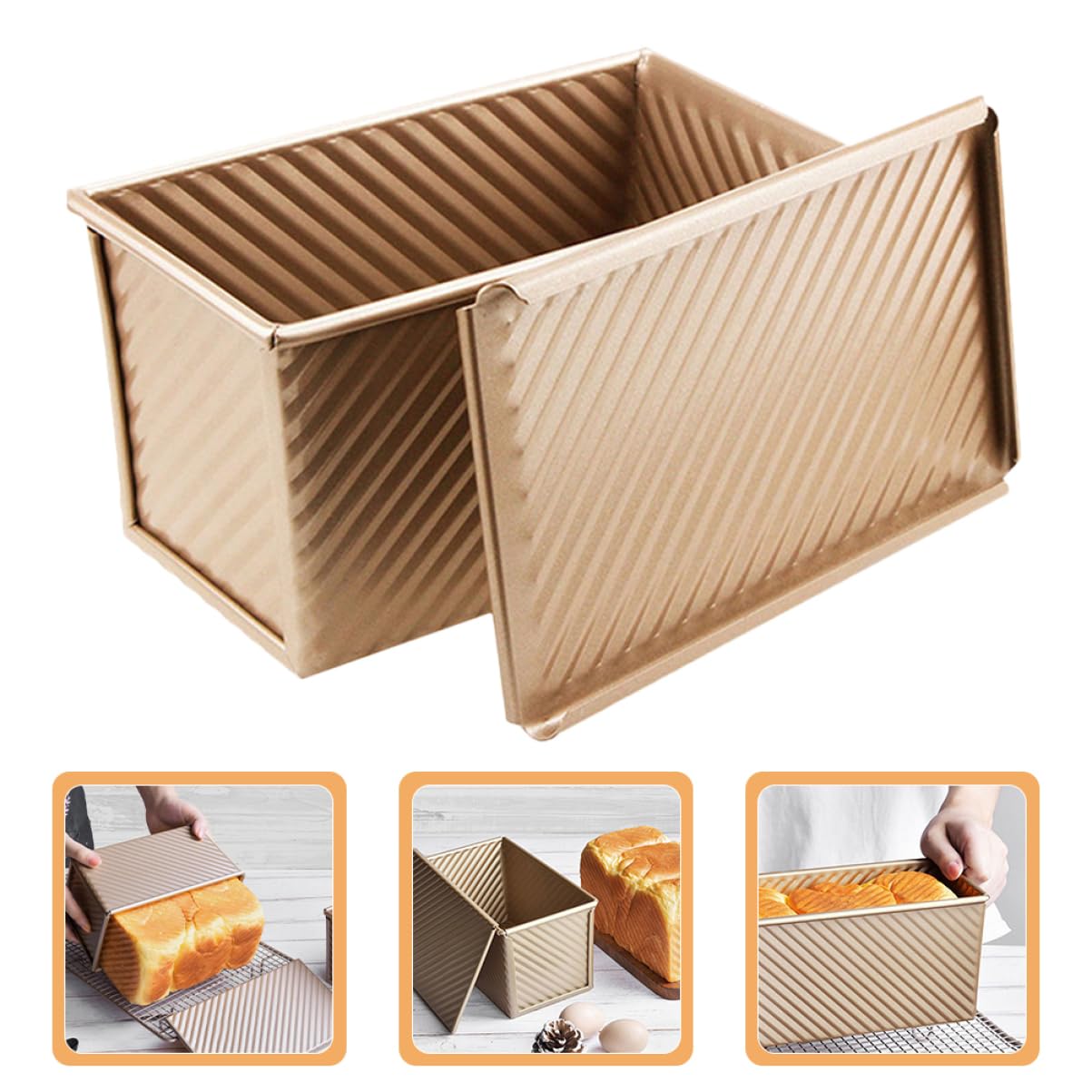 SHOWERORO 2piezas Molde Para Pan Con Tapa Unidades Para Hornear Pan y Tostadas Caseras Horno