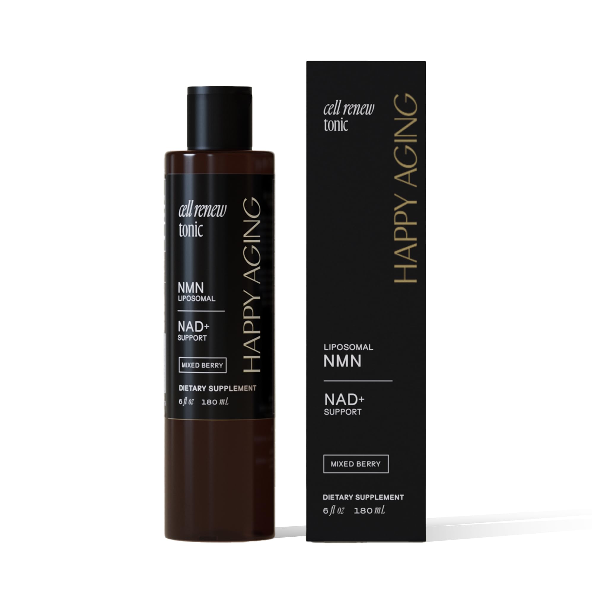 Happy Aging Liposomal NMN Supplement 444mg - Liquid NMN Tonic for Cellular Energy, NAD+ Production & Longevity - Premium NAD Supplement for Women - High Absorption NMN Liquid