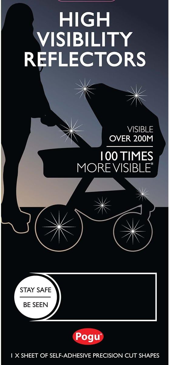 Pogu High Visibility Pushchair/Buggy Reflector (Black)
