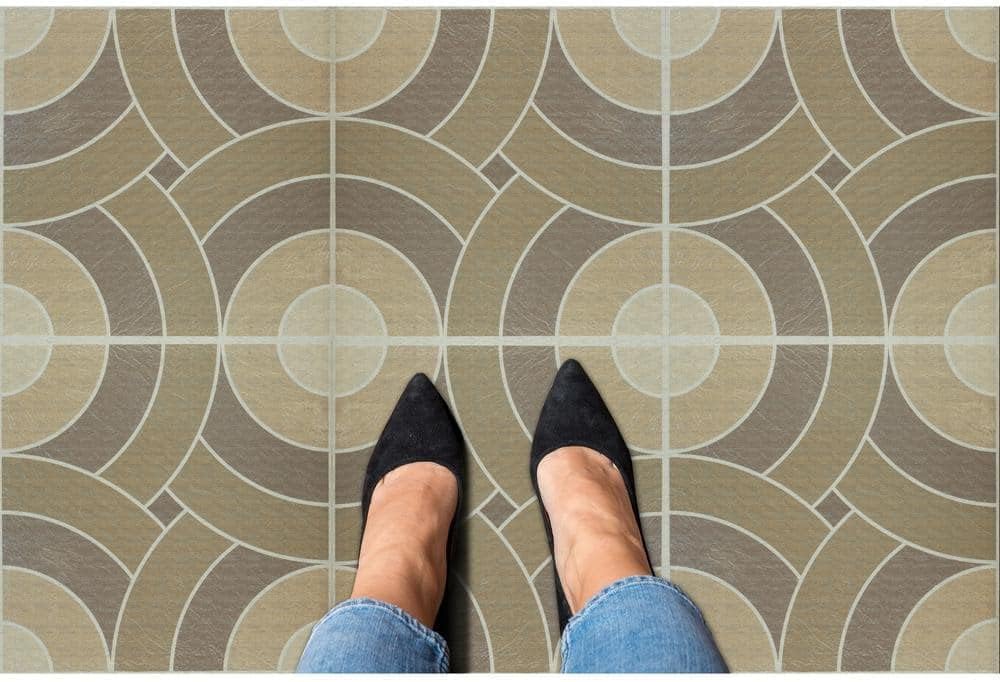 Retro Self Adhesive 12-Inch Vinyl Floor Tiles, 20 Tiles - 12" x 12", Swirl Pattern - Peel & Stick, DIY Flooring for Kitchen, Dining Room, Bedrooms & Bathrooms by Achim Home Decor, Brown