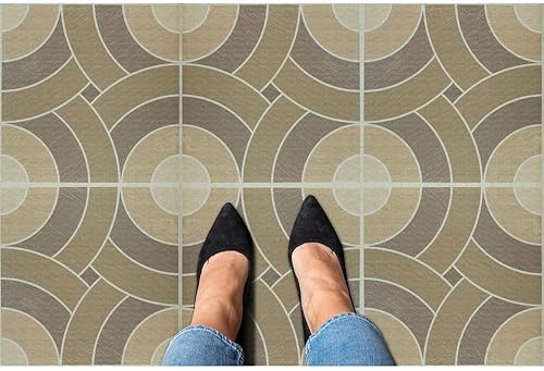 Miniatura 24 de Achim Home Decor - Azulejos de vinilo autoadhesivos retro de 12 pulgadas, 20 azulejos de 12 x 12 pulgadas, patrón de borde, despegar y pegar, suelo