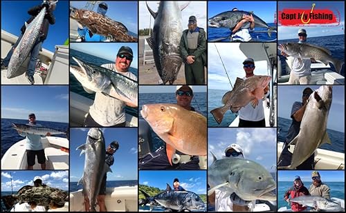 Capt Jay Fishing Trolling Fishing Lures Offshore Inshore Game Fishing Jet Head Octopus Skirts Trolling Lure Mahimahi Fishing Trolling Lure 5 Inch 6 Inch (Mixed Colors 6Pcs Kw-Edition, 6Inch) #TOP6