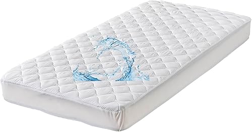 Protector de colchón acolchado impermeable para litera de autocaravana de 30 x 75 pulgadas, funda acolchada tamaño cuna con falda elástica, color