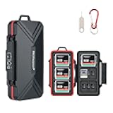 PROfezzion 36 Slots Memory Card Case, SD Card Holder for 12 SD/SDXC/SDHC & 18 Micro SD/TF & 6 CF/Cfast Cards, Water-Resistant & Anti-Shock Designed for SD Card Case with Rubber Interior, Black