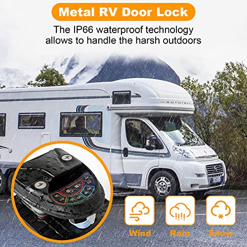 Rv Door Lock Keyless Entry With Deadbolt Handle Latch, Full Metal Zinc Alloy, 65Ft Remote Control 2 X Fob Keys, Back-Lit Keypad, Travel Trailer & Camper Door Latch, Rv Accessories #TOP5