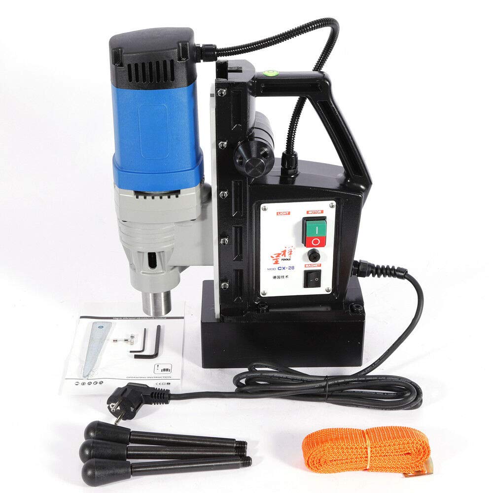 Trapano magnetico da 3 – 28 mm con foratura di nucleo in acciaio e guida ago 13.000 N per cantieri, 1680 W