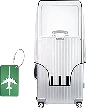 Transparent 28 Inch PVC Protective Travel Suitcase Cover with Velcro Closure at the Base, Openings on Top and Sides Waterproof, Dust-Proof, Scratch-Resistant