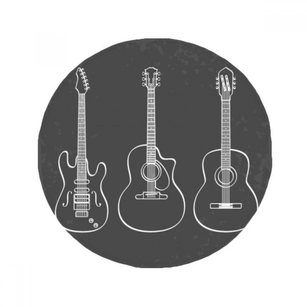 Tapis rond pour salle de bain et cuisine guitare salon