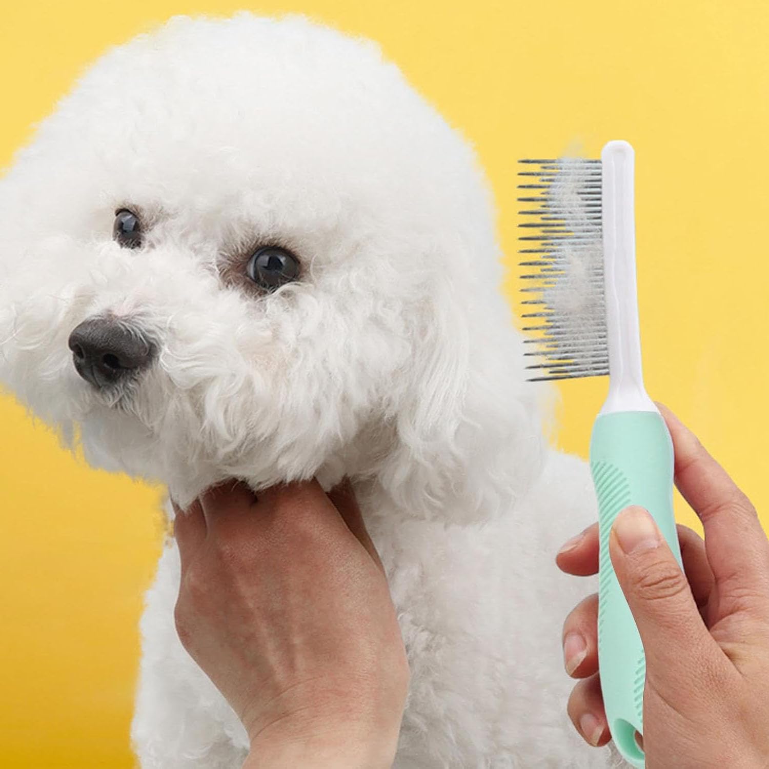 1PC Professional Pet Grooming Comb, Stainless Steel Detangling Brush for Long-Haired Dogs & Cats - Image 3