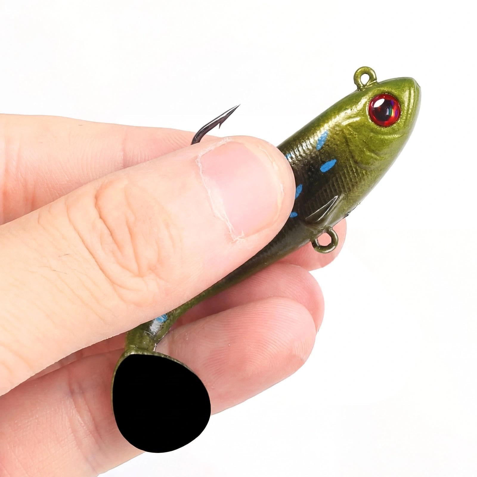 6 Piezas Señuelos de Pesca Goma Suave Señuelos con Anzuelos Artificiales de Pesca 9 cm Señuelos Pesca Mar 3D Cebos de Pesca Paddle Tail Señuelos para Lubina Lucio Carpa Trucha (12,5 g)
