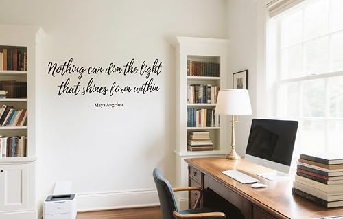 Miniatura 2 de Calcomanías de pared con citas inspiradoras, nada puede atenuar la luz que brilla desde dentro, calcomanías de palabras inspiradoras, mural de