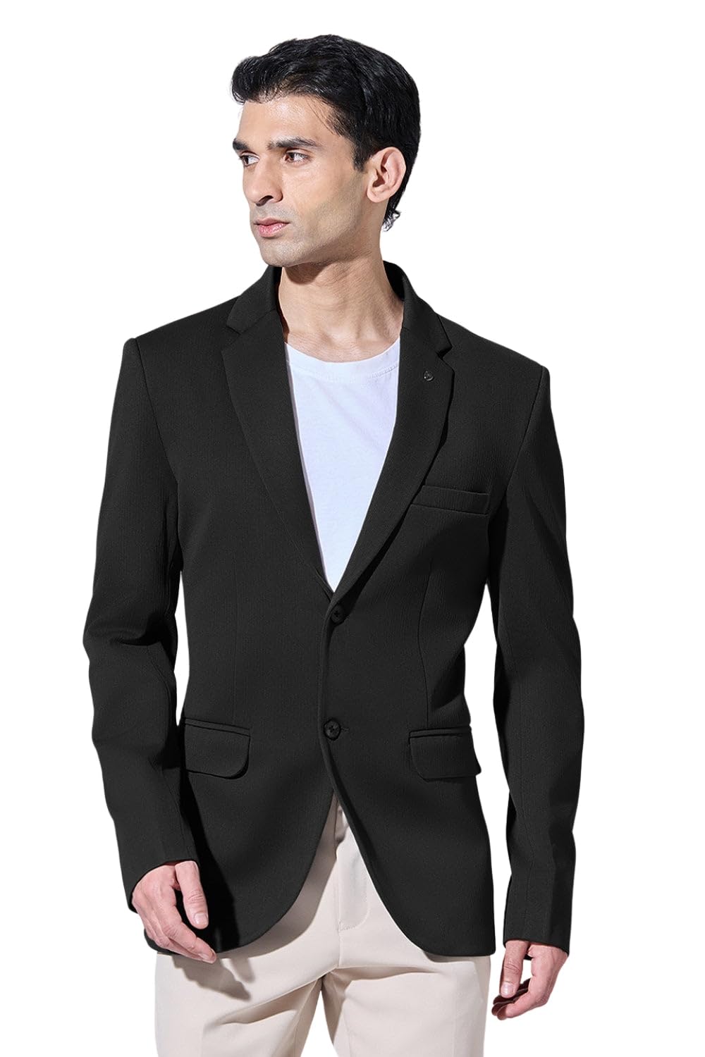 showoffff Men Solid Single Breasted Formal Blazer | Notched Lapel Full Sleeves Cotton Blazer for Mens | Tailo Fit Regular Length Blazer for Men's-picture-17