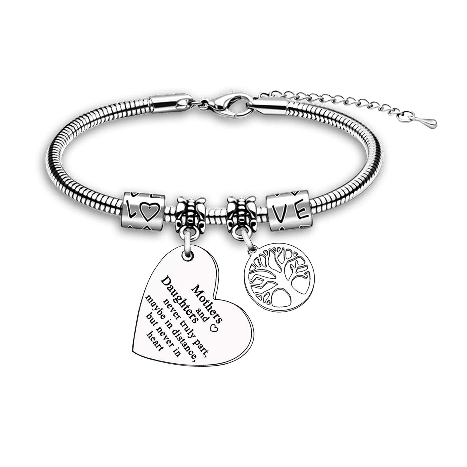 Mum Gift Daughter Gift Charming Bracelet Bangle Jewellery Gift Christmas Birthday Gift