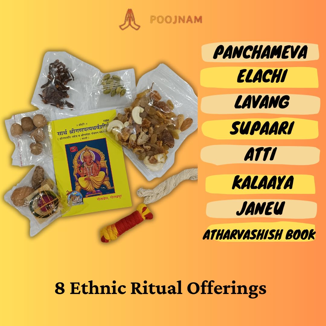 Poojnam Ganesh Chaturthi Puja Samagri Kit – Traditional Complete Puja Set with 35 Sacred Items | Ganpati Puja Essentials for Rituals and Offerings at Home 3