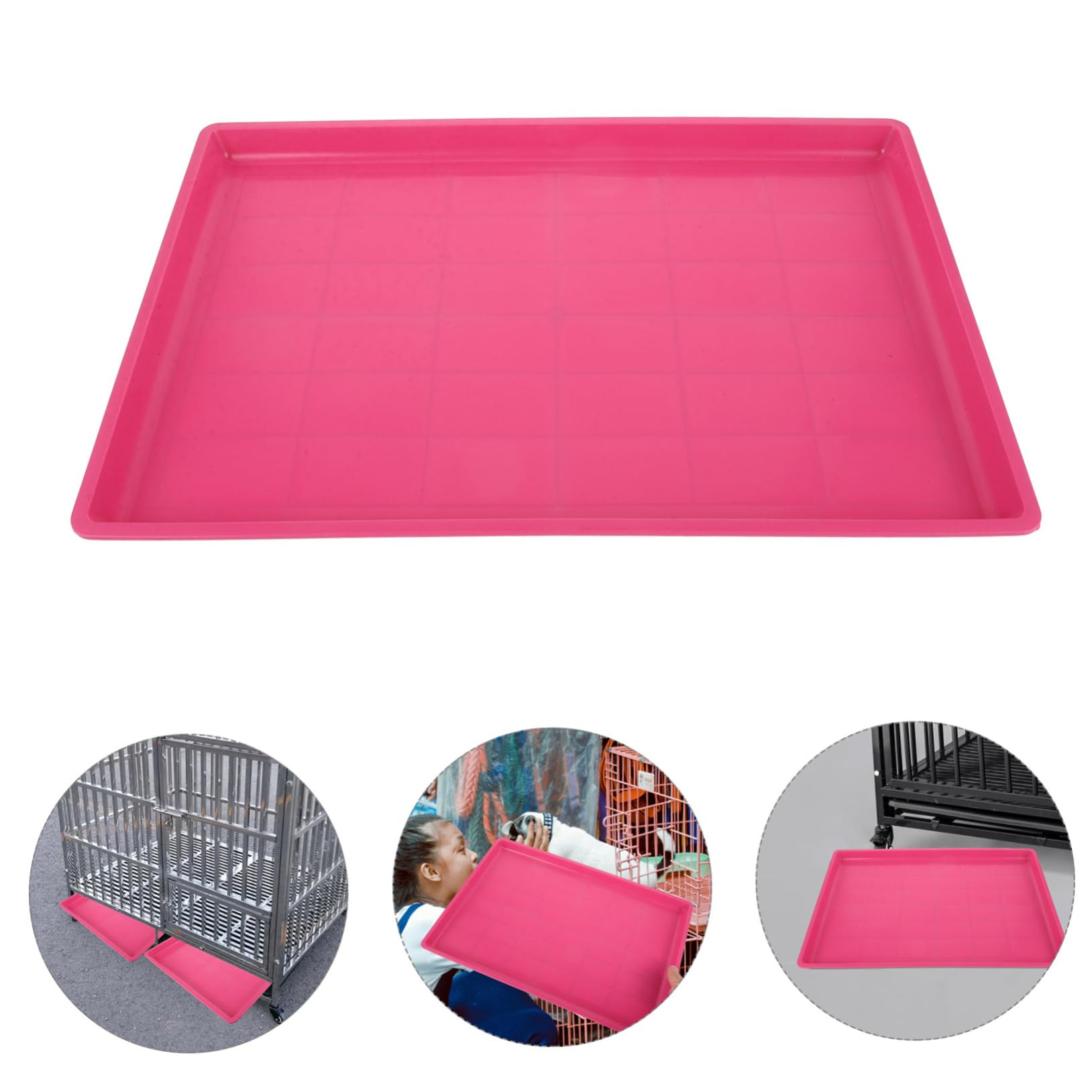 INOOMP Bac de Cage en Plastique pour Animaux de Compagnie Plateau de Remplacement pour Chiens et Bac à Litière Antidérapant 60X40 CM et Facile à Nettoyer