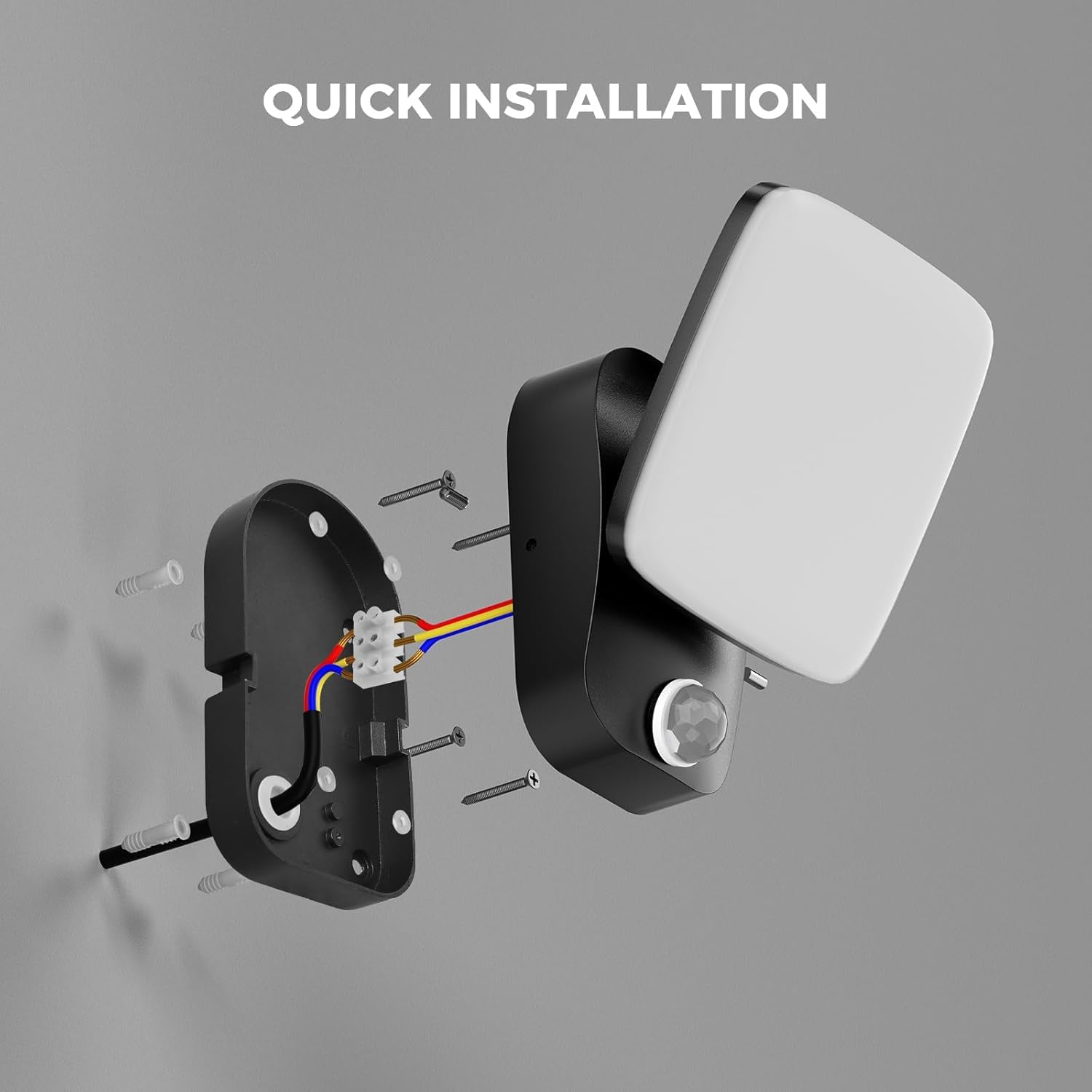 2 Pièces LED Luminaire Exterieur avec Detecteur de Mouvement, Applique Murale Exterieur/Intérieur 3000K 18W, Luminaire Exterieur Avec avec Panneau LED Pivotant à 360°, Applique Murale Imperméable IP65