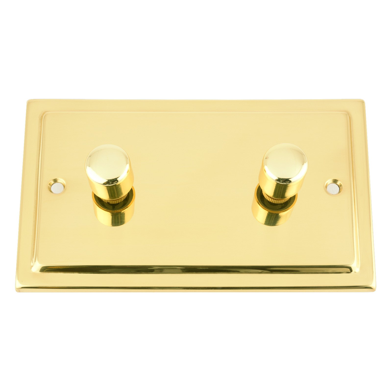 A5 Products Gold A5 10 Amp Light Dimmer Switch 2 Gang 2 Way 1000W - Polished Brass Victorian