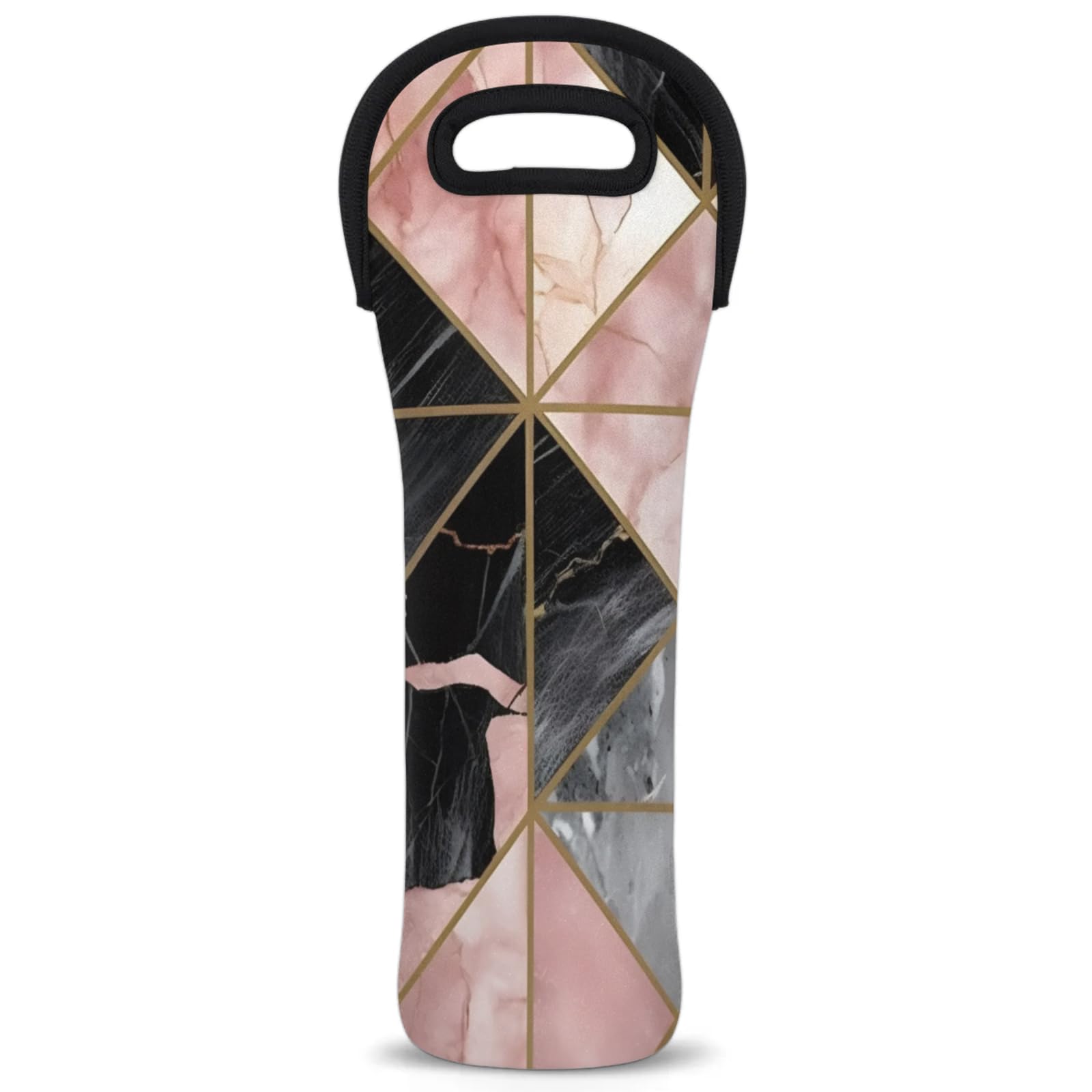 Neoprene Wine Tote Carrier Bag for Wine,Water, Champagne, Beer, Baby Bottles 15.6 x 5.1 Inches, Protective Wine Bag,Rhombus Texture