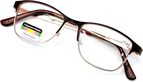 Miniatura 10 de V.W.E. Lentes de lectura trifocales de metal sin línea para mujer, con revestimiento antirreflectante