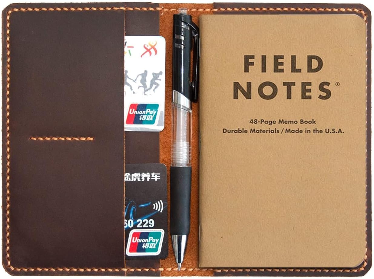 Leather Journal Cover for Moleskine Cahier Notebook Pocket size 3.5" x 5.5" Field Notes Cover Personalized Gift Refillable Pocket Cover, Customized Gift