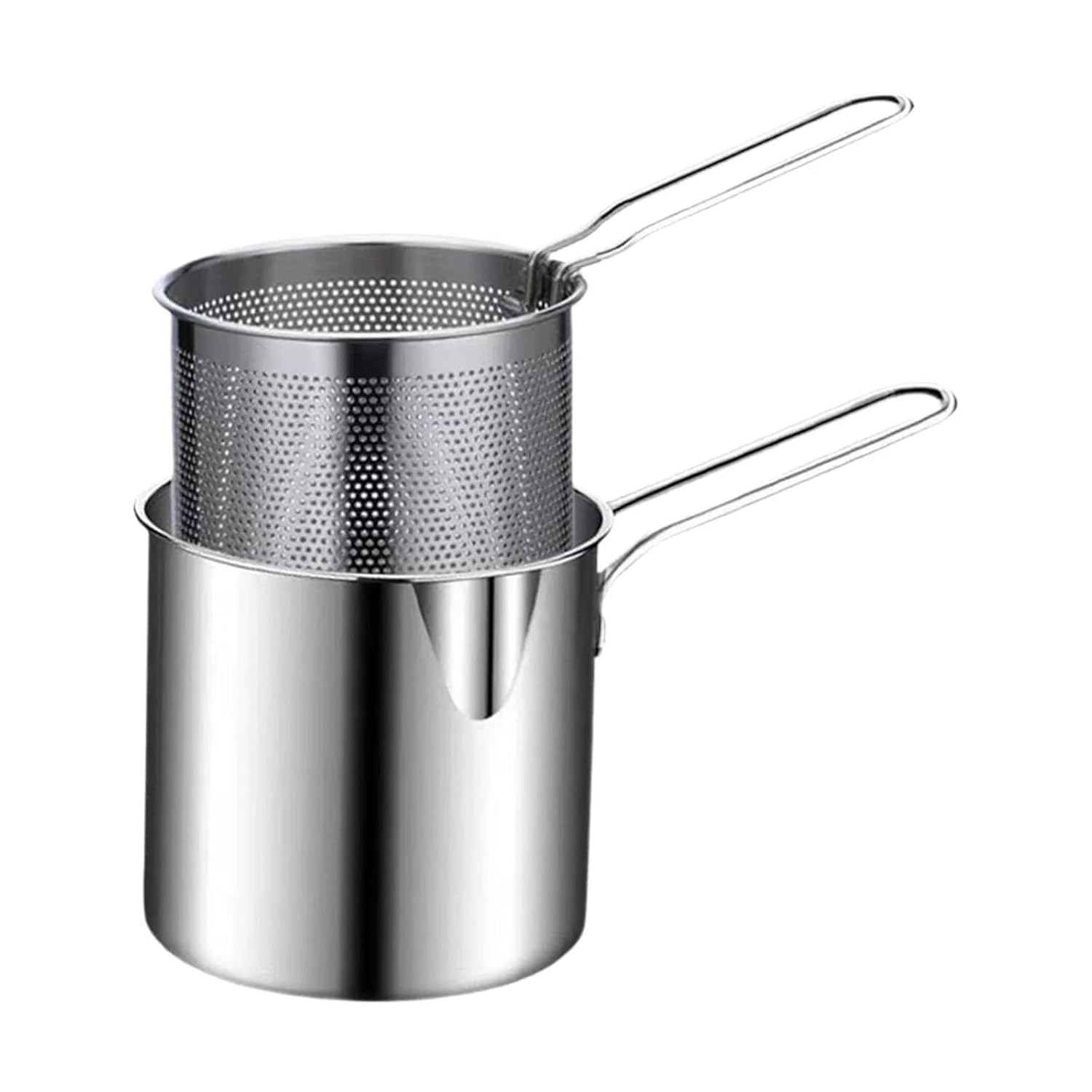 Cloud Search Small Frying Pot with Strainer Basket - Deep Fryer for French Fries, Chicken Wings, Shrimp, Fish, Pasta - Charcoal Water Filters-image-18