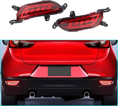 Aoteyar Luces traseras súper brillantes lámpara de freno para M-azda CX-3 2016 2017 2018 2019 2020 Super brillante parachoques de coche reflector