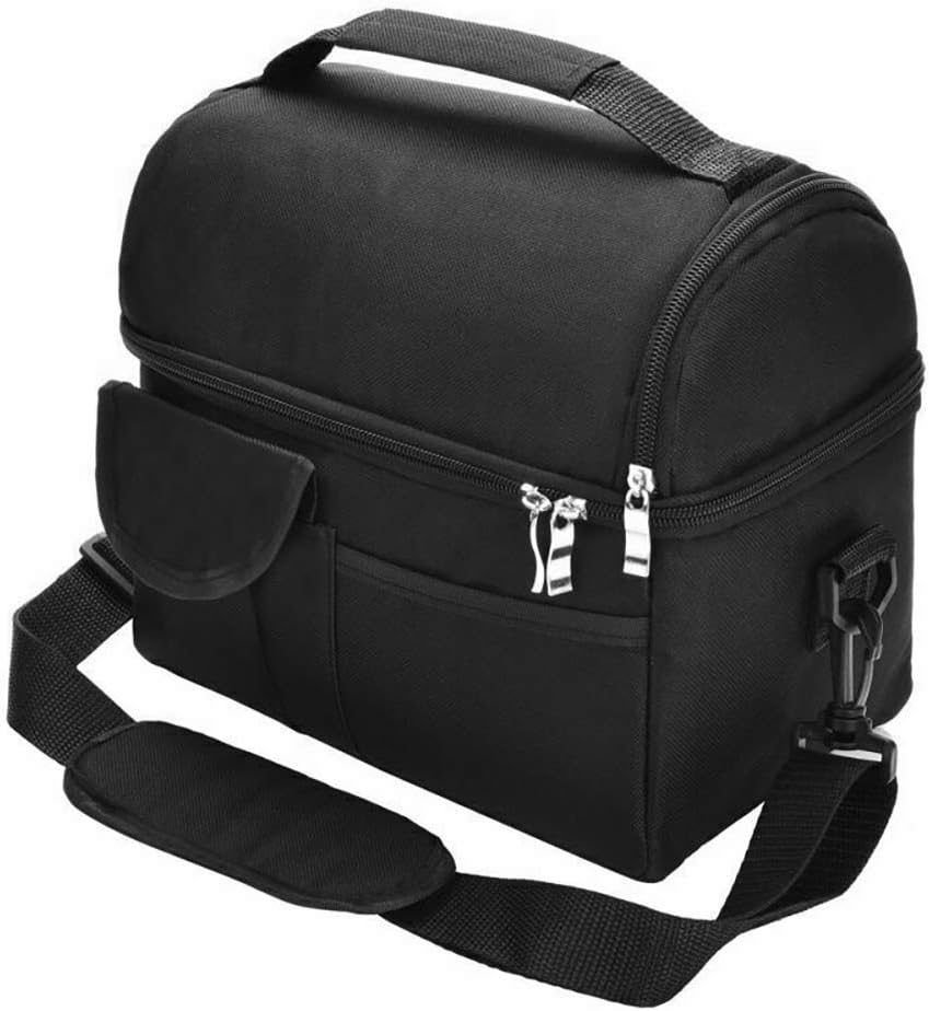 Errum Lunch Bag for Men & Women 10L Insulated Lunch Box Lunch Cool Bag Cooler Bag Insulated Lunchbox Tote Bags for Adult Work Office Picnic Camping Beach (Black)