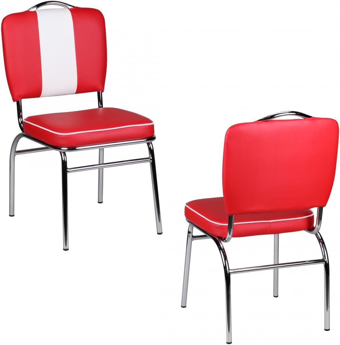 KadimaDesign Dining chair American Diner 50s Retro Red White