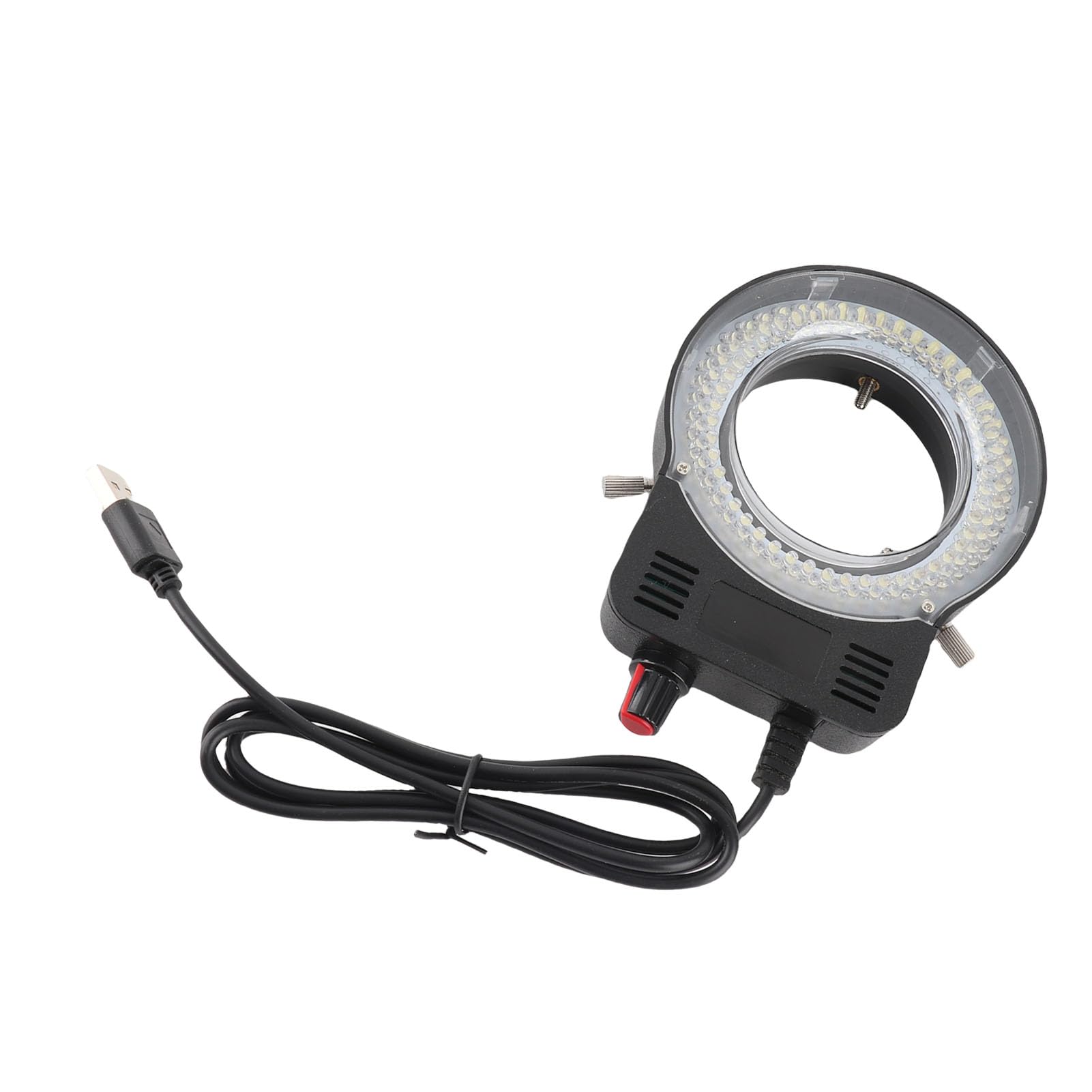 Illuminatore Regolabile con Luce per Microscopio Ad Anello a 144 LED, Lampada per Microscopio Ad Alta luminosità Alimentata Tramite USB Sorgente Luminosa Ad Anello a LED per
