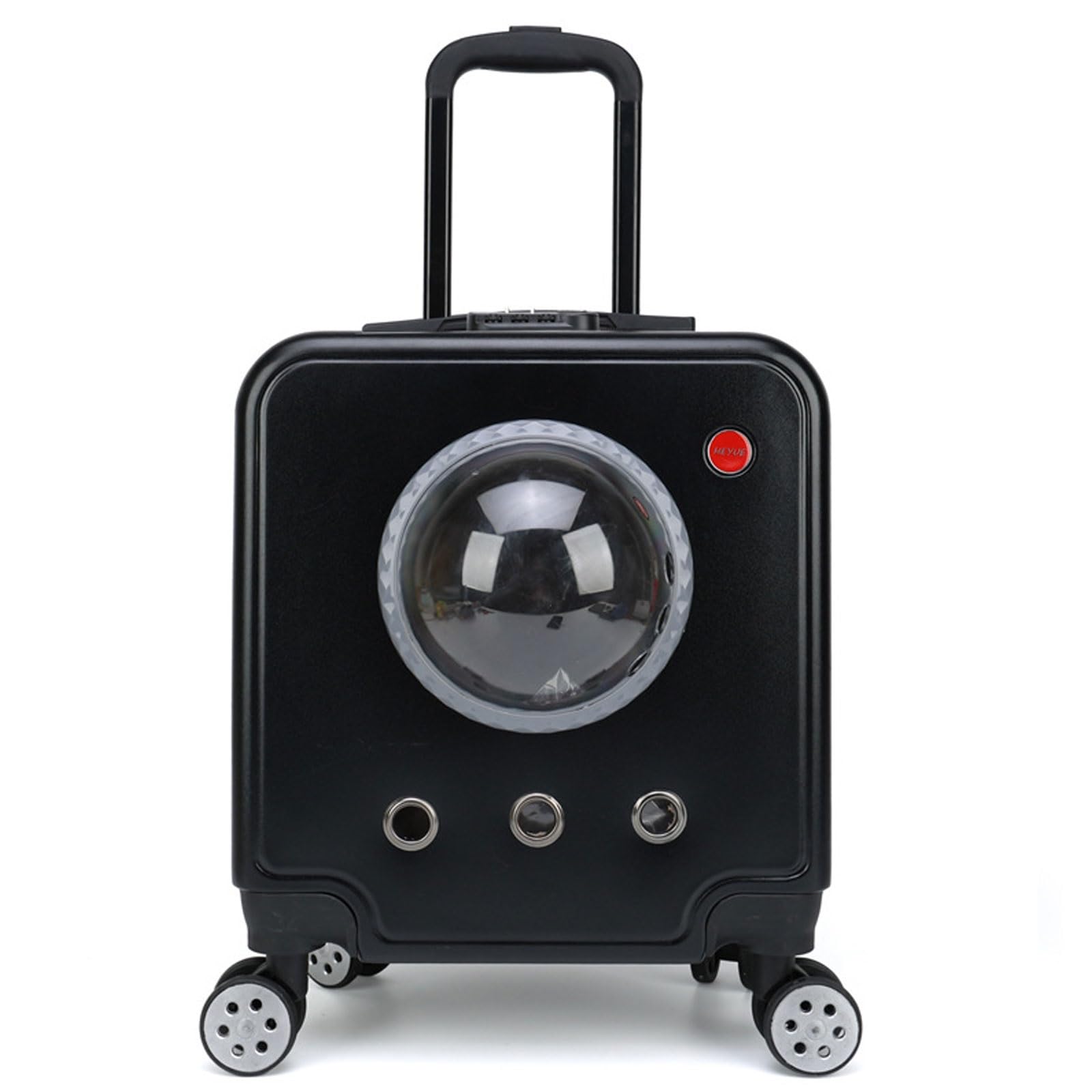 Mochilas Rigido para Llevar Perros Pequeños con Ruedas y Telescópicas Handle, Bolsa de Viaje Portátil para Gatos/Perros Pequeños/Conejos,Verde (Color : Black)