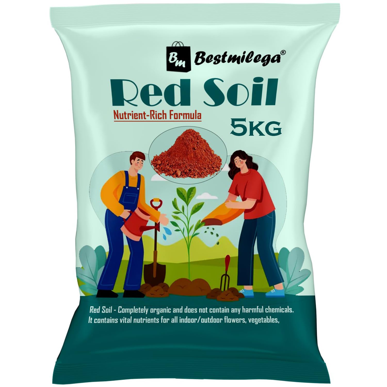 BEST MILEGA Garden Red Soil for Plants - 5 Kg | Fertilizer for Plants | Manure for Home Gardening