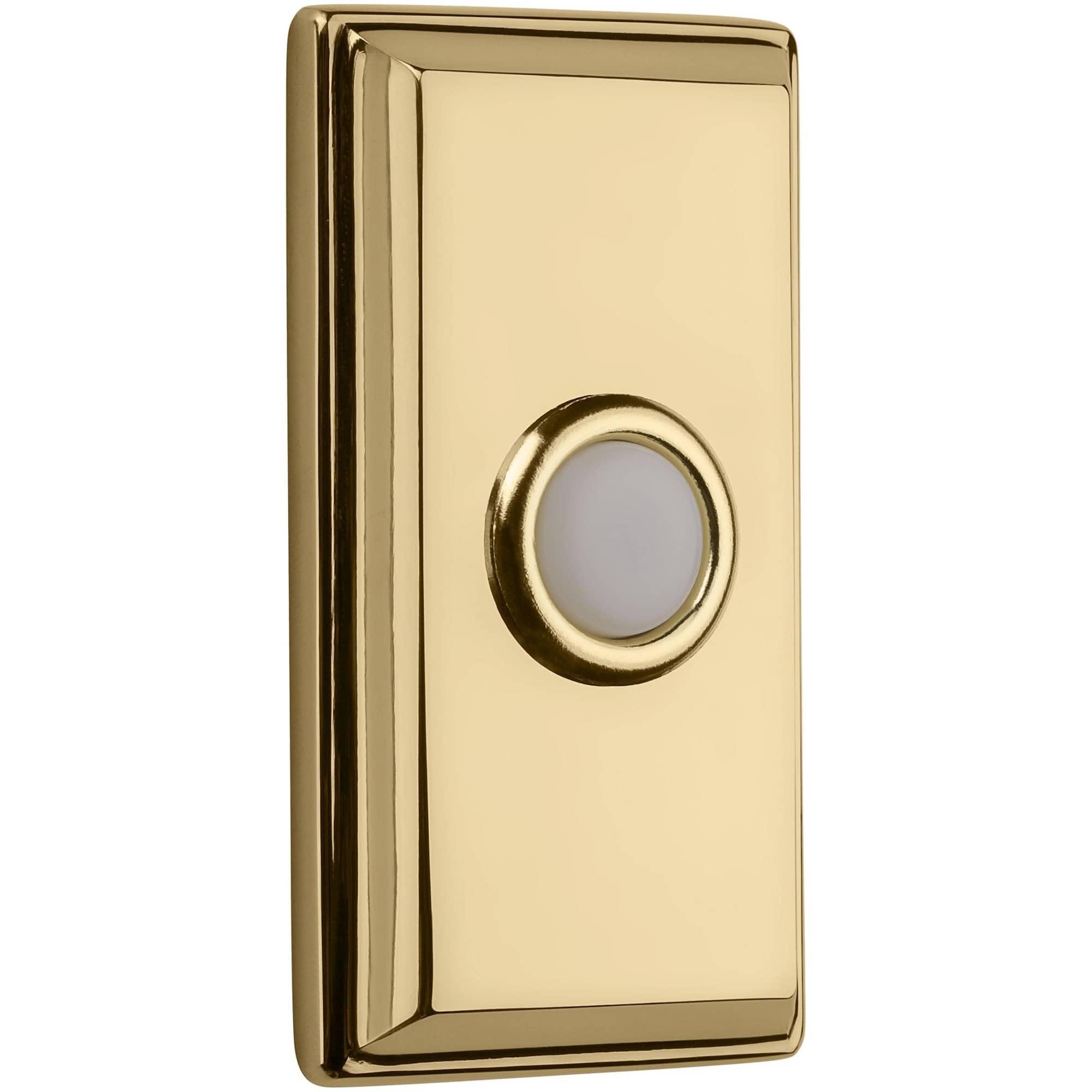 Baldwn 4860 Rectangular Door Bell Button - Brass | Brass Doorbell