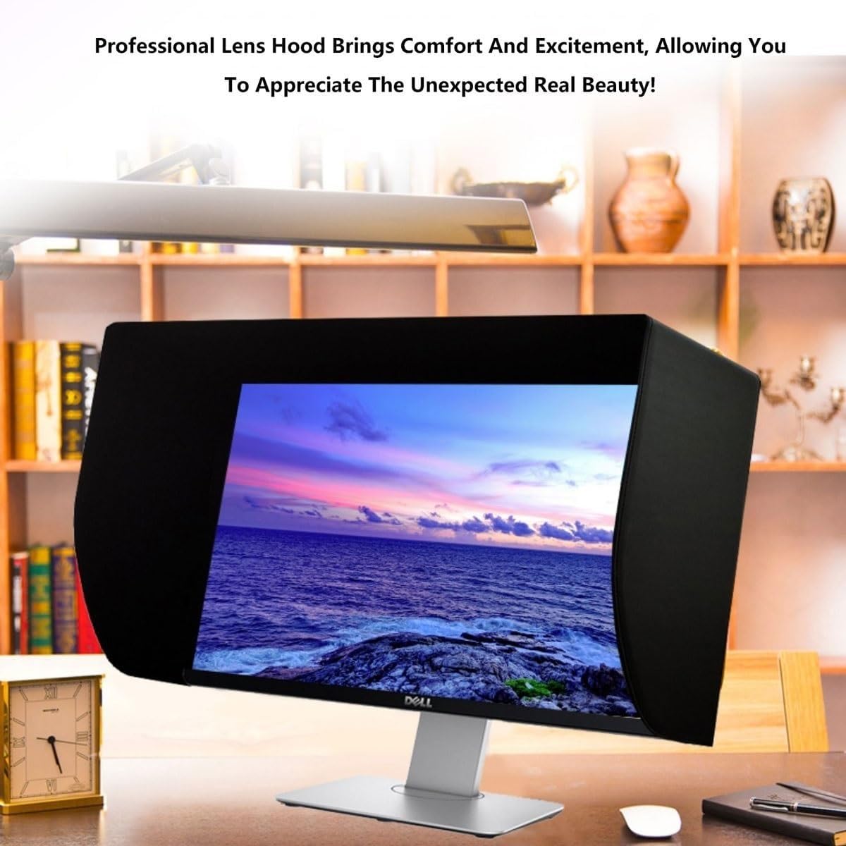 Paraluce for monitor antiriflesso solare, design leggero e portatile, adatto a schermi da 21" a 32", ideale for uso esterno e for ridurre i riflessi dello schermo(27S (curved screen))