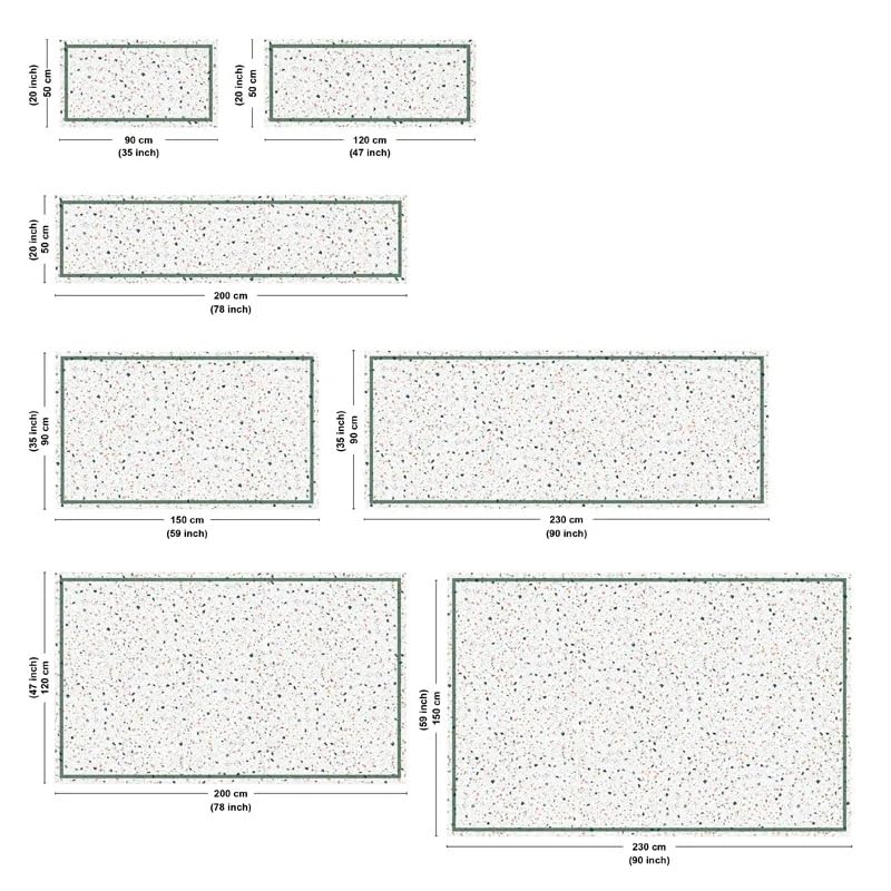 99 Déco - Tapis antidérapant en Vinyle intérieur et extérieur - 50 x 120 cm - Multicolore - Terrazzo