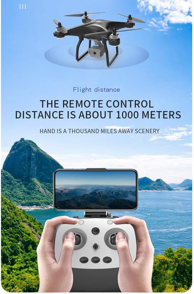 GYZLZZB Foldable GPS Drone for Adults, 4K Three-axis Gimbal High-definition Camera, Portable Four-axis Aircraft With Height Hold, Headless Mode, 1000 Meters Remote Control Distance, Follow Me 7