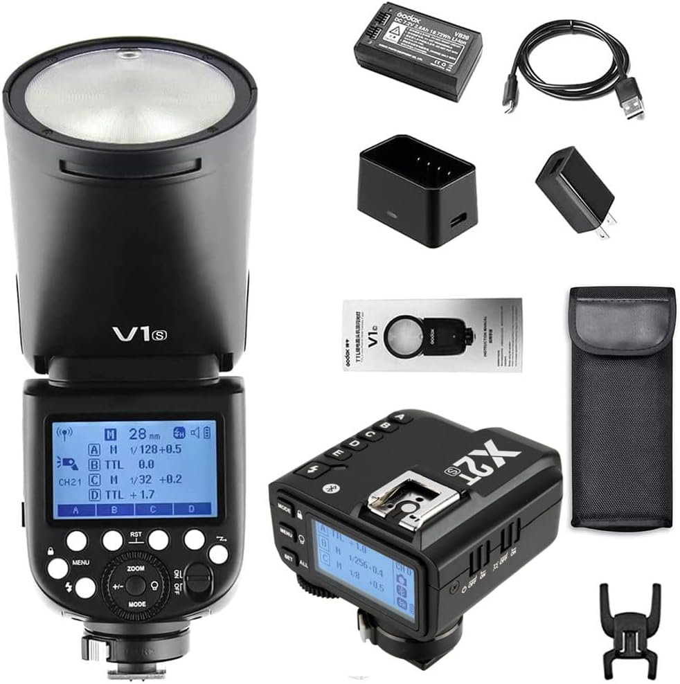 Godox V1S Camera Flash Speedlite 1/8000s HSS with Godox X2TS TTL