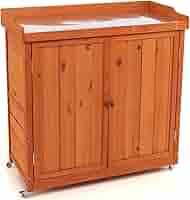 Armadio Da Esterno Costway In Legno - Casetta Da Giardino Con Serratura, Tavolino Pieghevole, 75x50x180.5 Cm